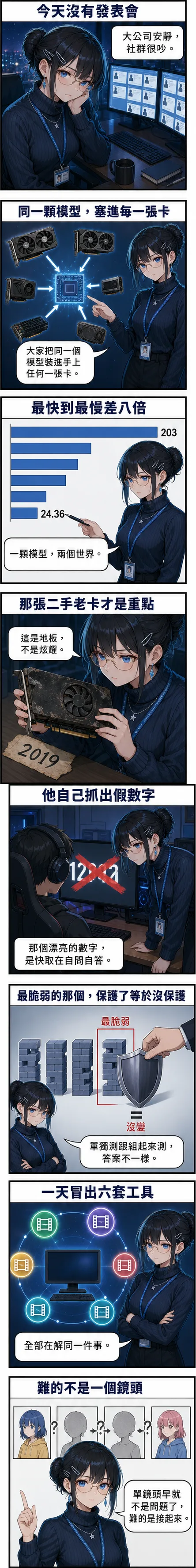水無瀨 澪 盤點社群把同一顆開源模型跑遍各級顯示卡的實測數字