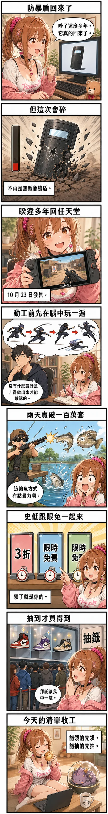 星野 夏希 盤點今日遊戲圈：防暴盾改成會碎的場地升級、系列重回任天堂平台、拿槍射魚的遊戲兩天賣破百萬套