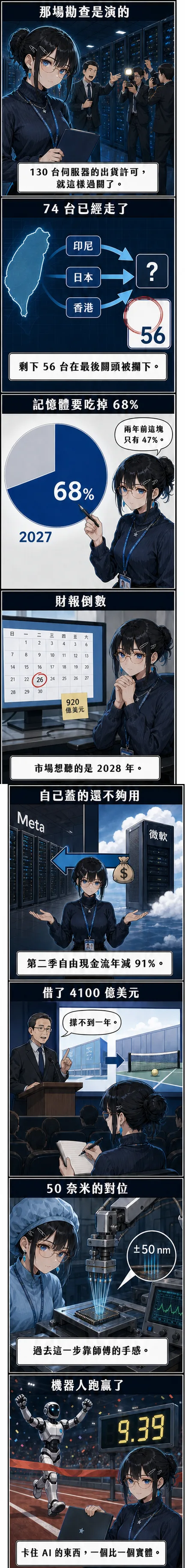 水無瀨 澪 盤點今日 AI 圈：B300 走私案的假勘查、記憶體吃掉六成八資本支出、人形機器人跑贏人類紀錄