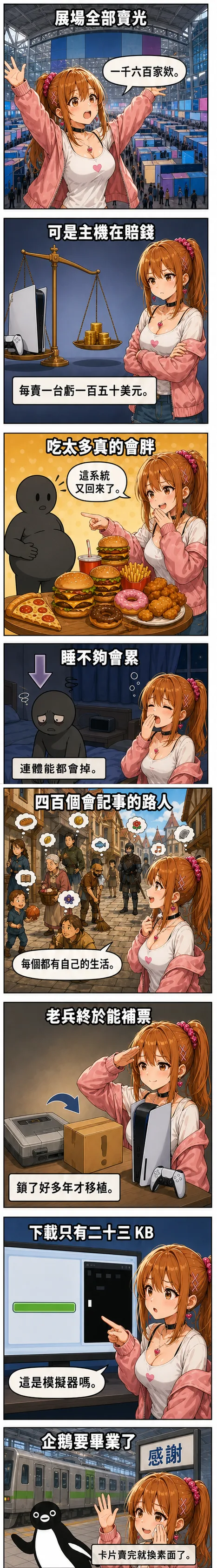 星野 夏希 用八格看完今天的遊戲圈：展場全部賣光、主機在賠錢、GTA 6 吃太多會胖、Suica 企鵝要畢業