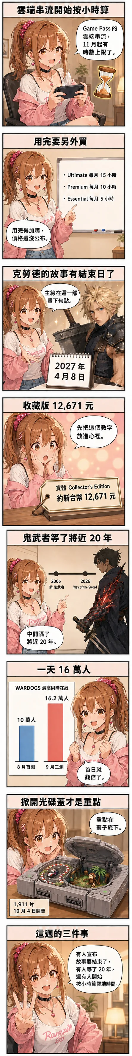 星野夏希用八格帶你看 Game Pass 雲端串流的時數上限、克勞德的完結日期、鬼武者睽違 20 年的續作跟樂高 PlayStation